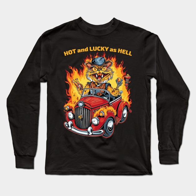 Hot and Lucky as Hell Long Sleeve T-Shirt by tatadonets